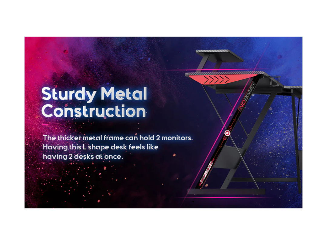 GAMEON L-Shaped Slayer I Gaming Desk with Accessories GAMEON L-Shaped Slayer I Gaming Desk with Accessories